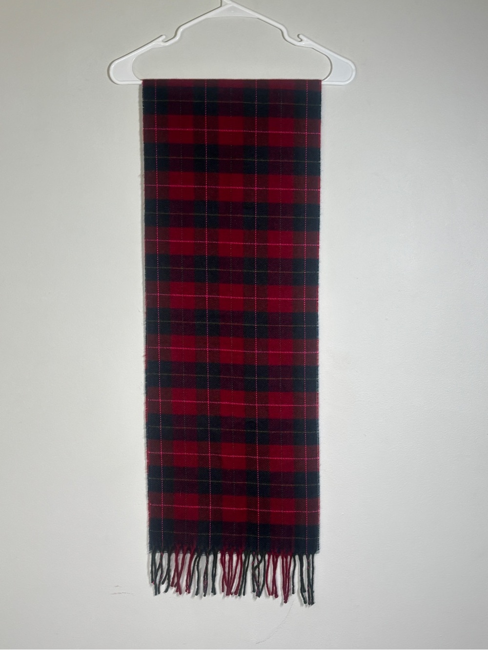 Jockey Red and Black Plaid Fringe Scarf - Picture 2 of 7